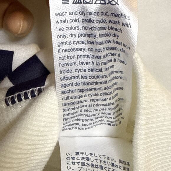 NWT Tommy Hilfiger Men's Ivory White Fleece Pullover Big Spelled Out Logo Sz XS - Picture 9 of 10